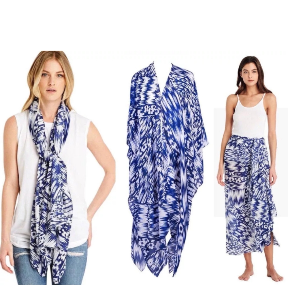 MICHAEL STARS Ruana Scarf Sarong Swim Cover-up